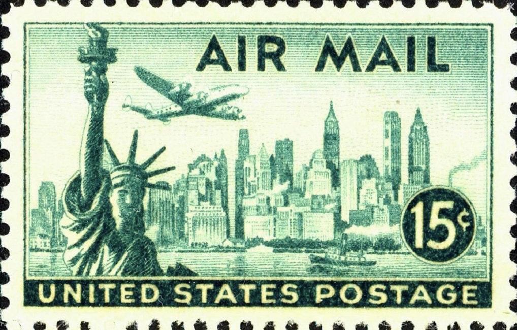 1947 USA Stamp - Postage Stamp Jewelry - Vintage Postage Stamp Necklace - Antique Bronze