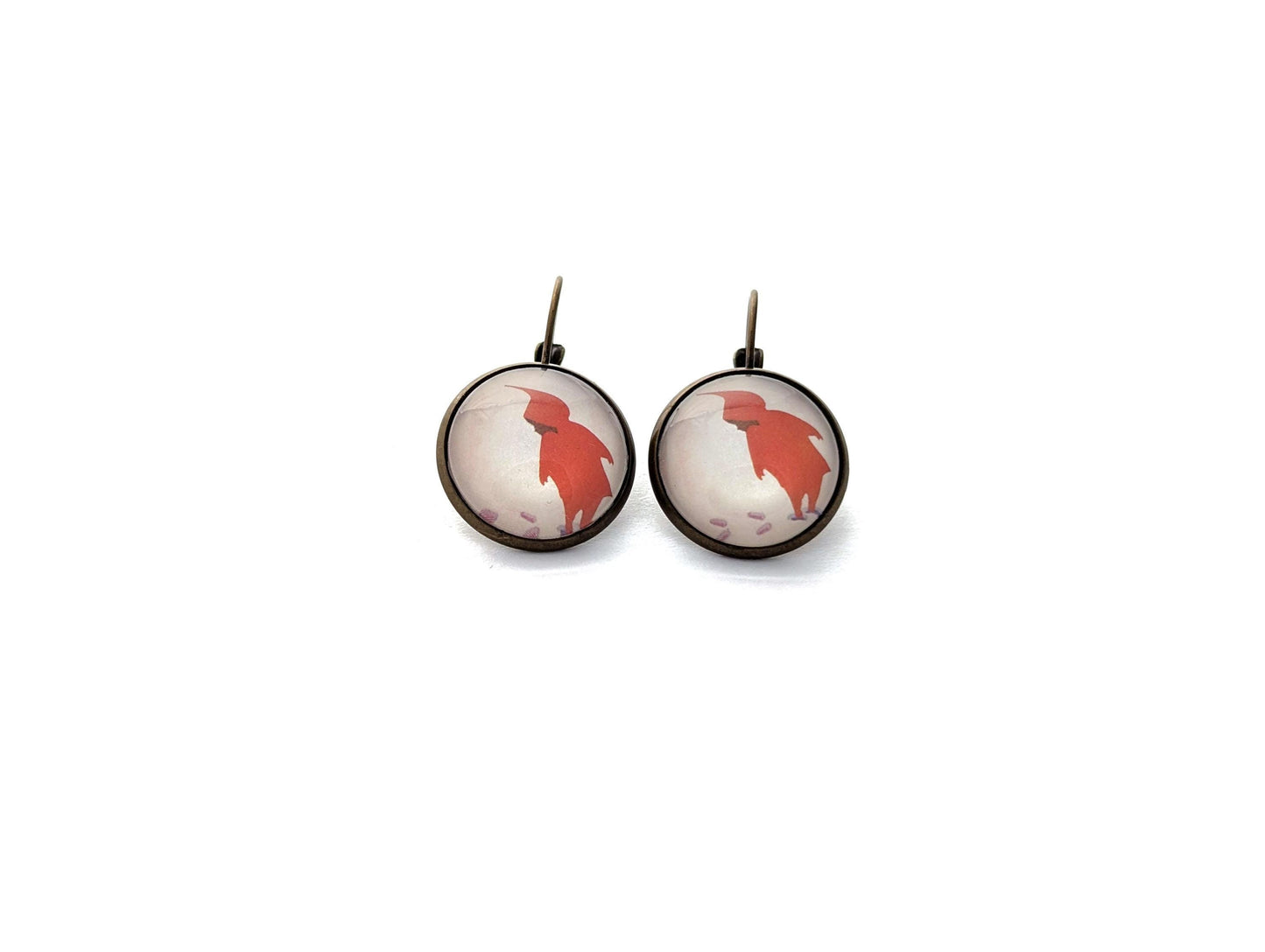 2017 USA The Snowy Day Stamp - Postage stamp jewelry - Postage Stamp Earrings - French clip earrings in antique bronze finish