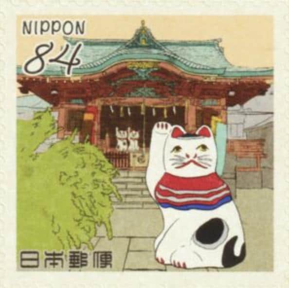 2022 Japan Lucky Stamp Stamp - Postage stamp jewelry - Vintage Postage Stamp Earrings - French clip earrings in antique bronze finish