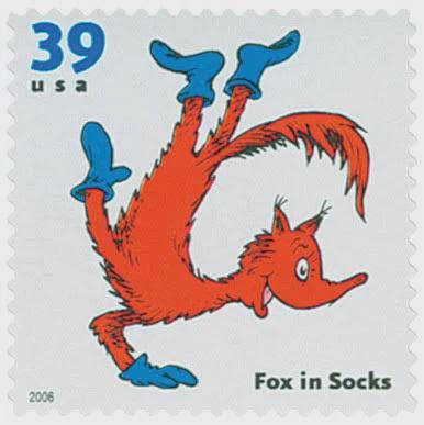 2006 Children's Book - Fox In Socks - USA Stamp - Postage Stamp Necklace