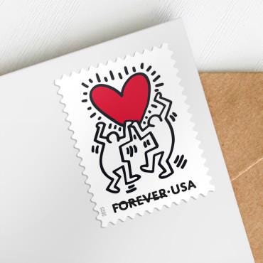 2025 USA Keith Haring Love Stamp - Postage Stamp Earrings