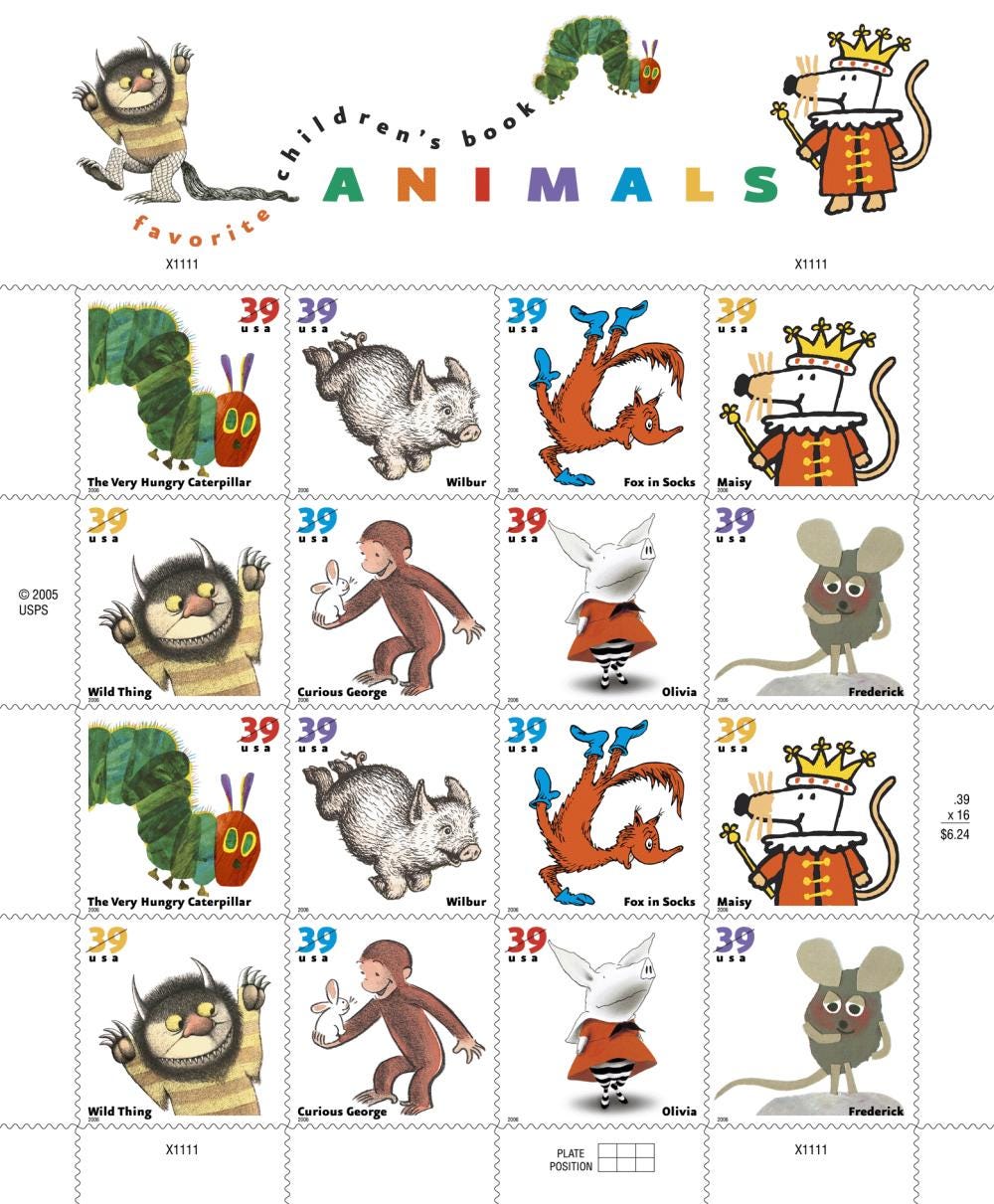 2006 Children's Book - USA Stamp - Postage stamp jewelry - Postage Stamp Necklace