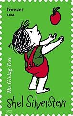 2022 The Giving Tree Shel Silverstein USA Stamp - Postage Stamp Jewelry - Vintage Postage Stamp Large Necklace - Antique Bronze