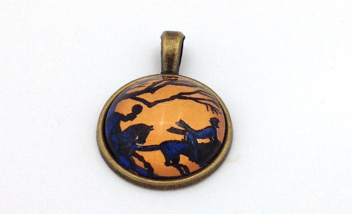 1974 Sleep Hollow Headless Horseman Stamp - USA Stamp - Postage Stamp Necklace