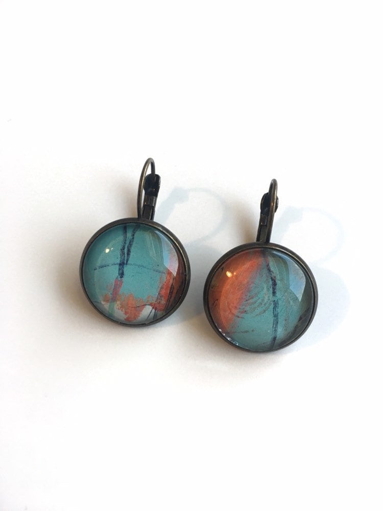 1998 Japanese Stamp - Postage Stamp Earrings