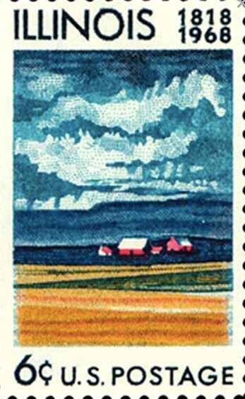 1968 Illinois, United States Stamp - Postage Stamp Necklace