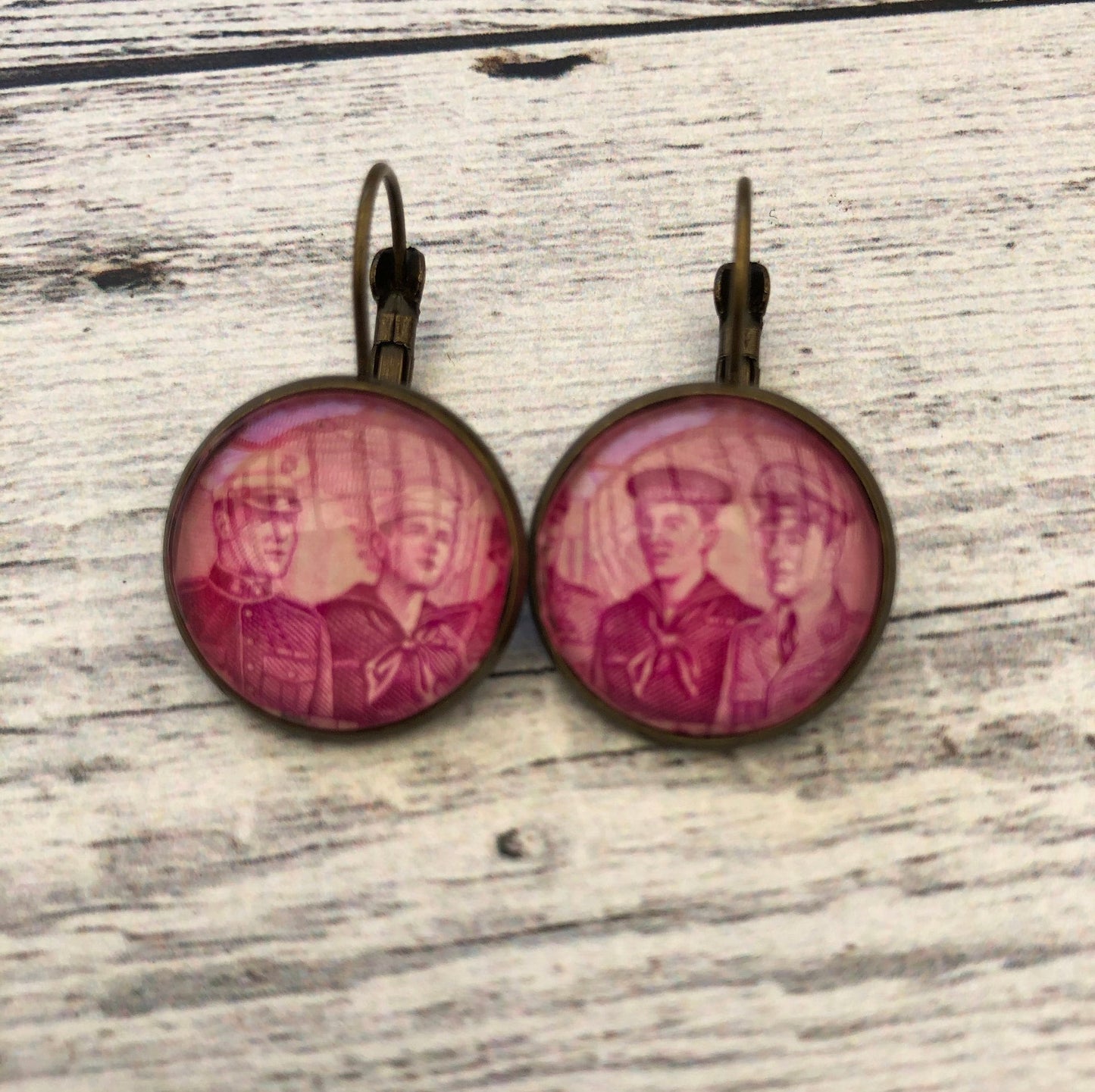1955 USA Armed Forces Stamp - Postage stamp jewelry - Postage Stamp Earrings