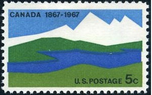 1967 Canada Centenary Issue USA Stamp - Postage Stamp Earrings