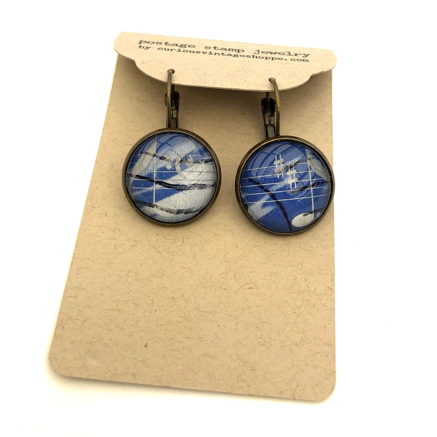 2003 German Music Notes Stamp - Postage Stamp Earrings