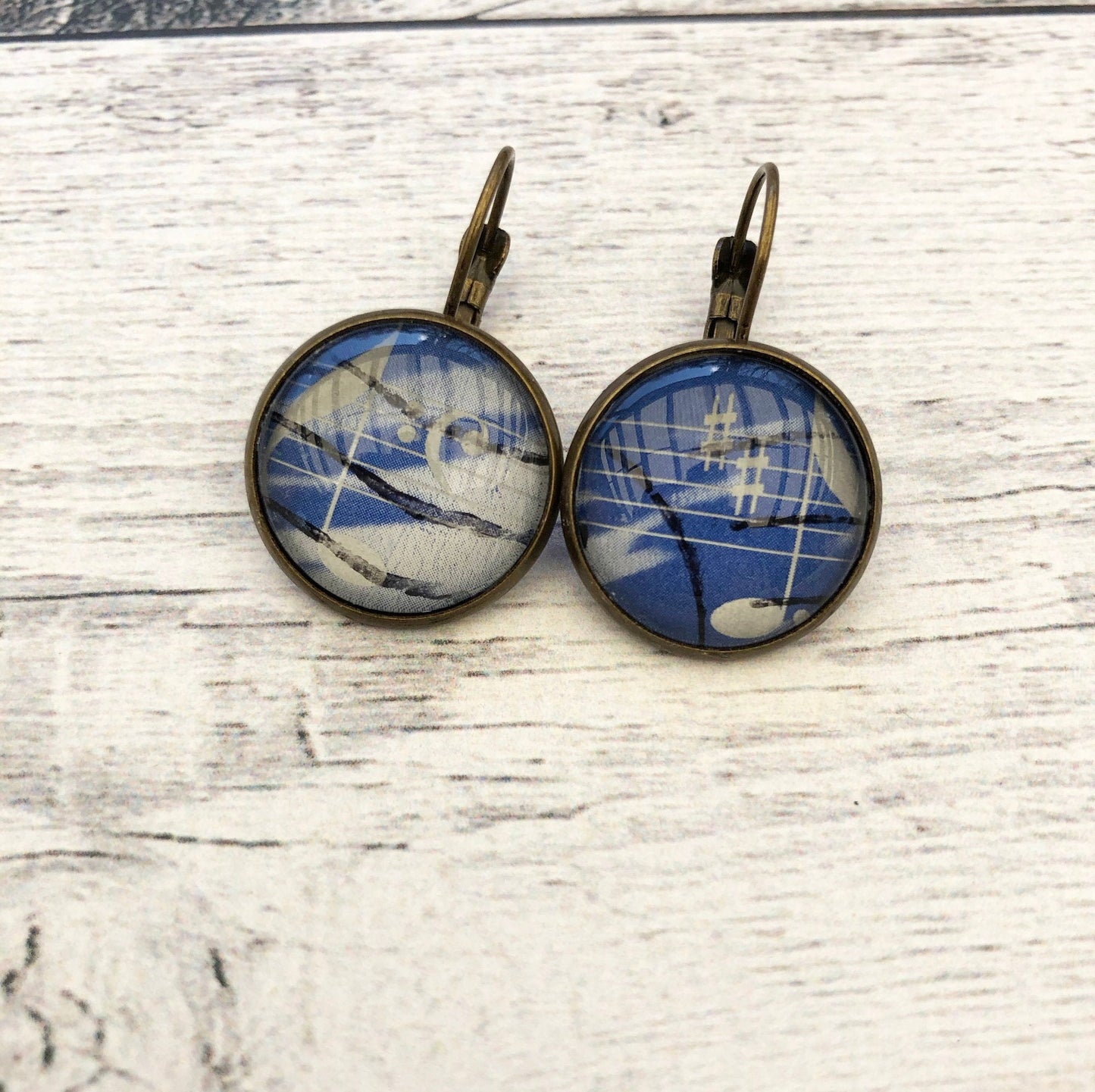 2003 German Music Notes Stamp - Postage Stamp Earrings