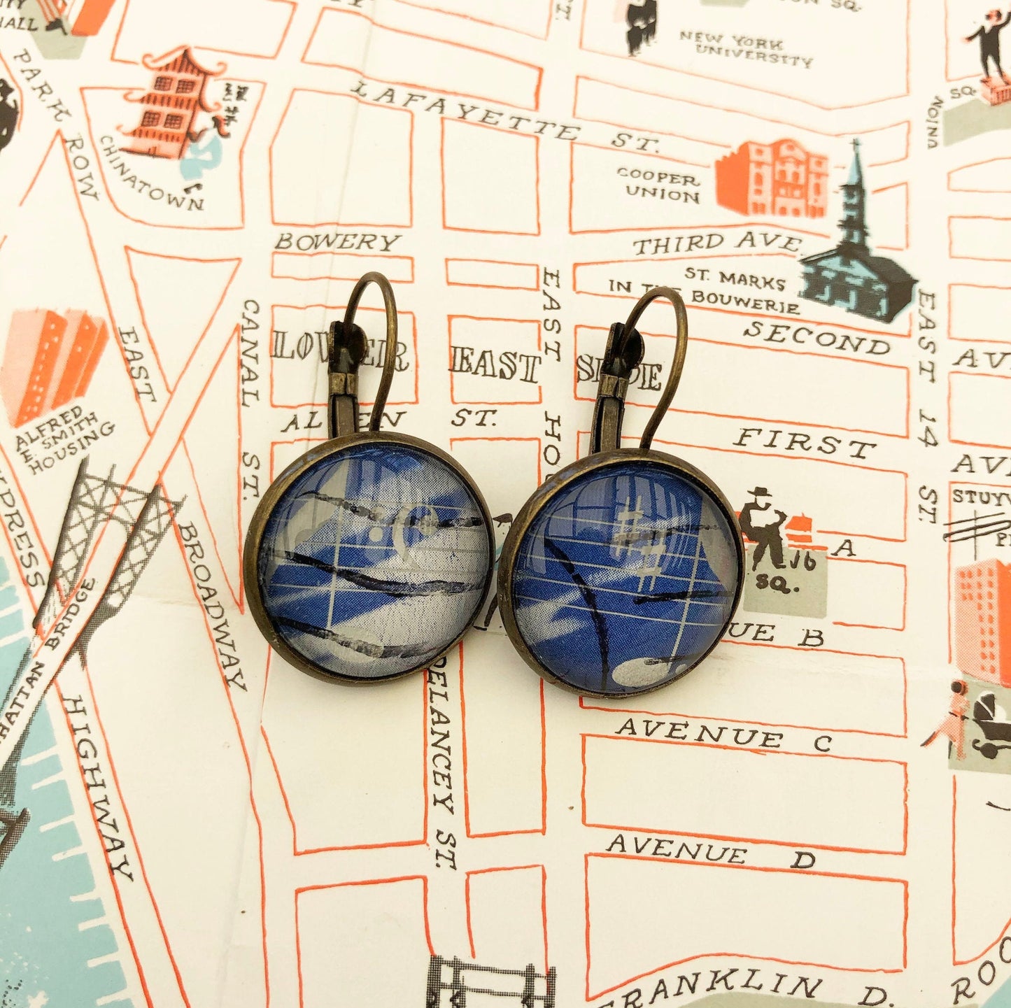 2003 German Music Notes Stamp - Postage Stamp Earrings