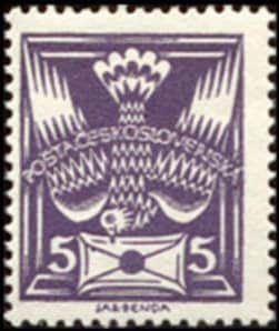1920s Purple Czechoslovakian Dove Stamp - Postage Stamp Necklace