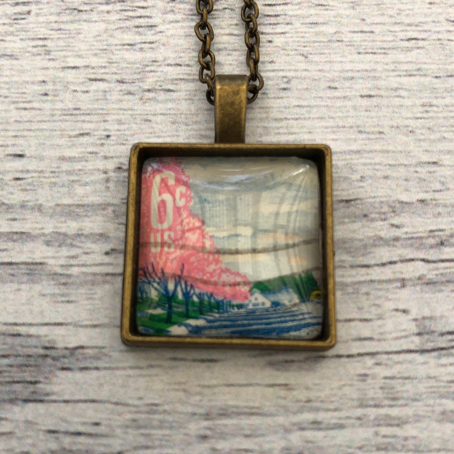 1969 Plant for more beautiful streets USA stamp - Postage Stamp Necklace