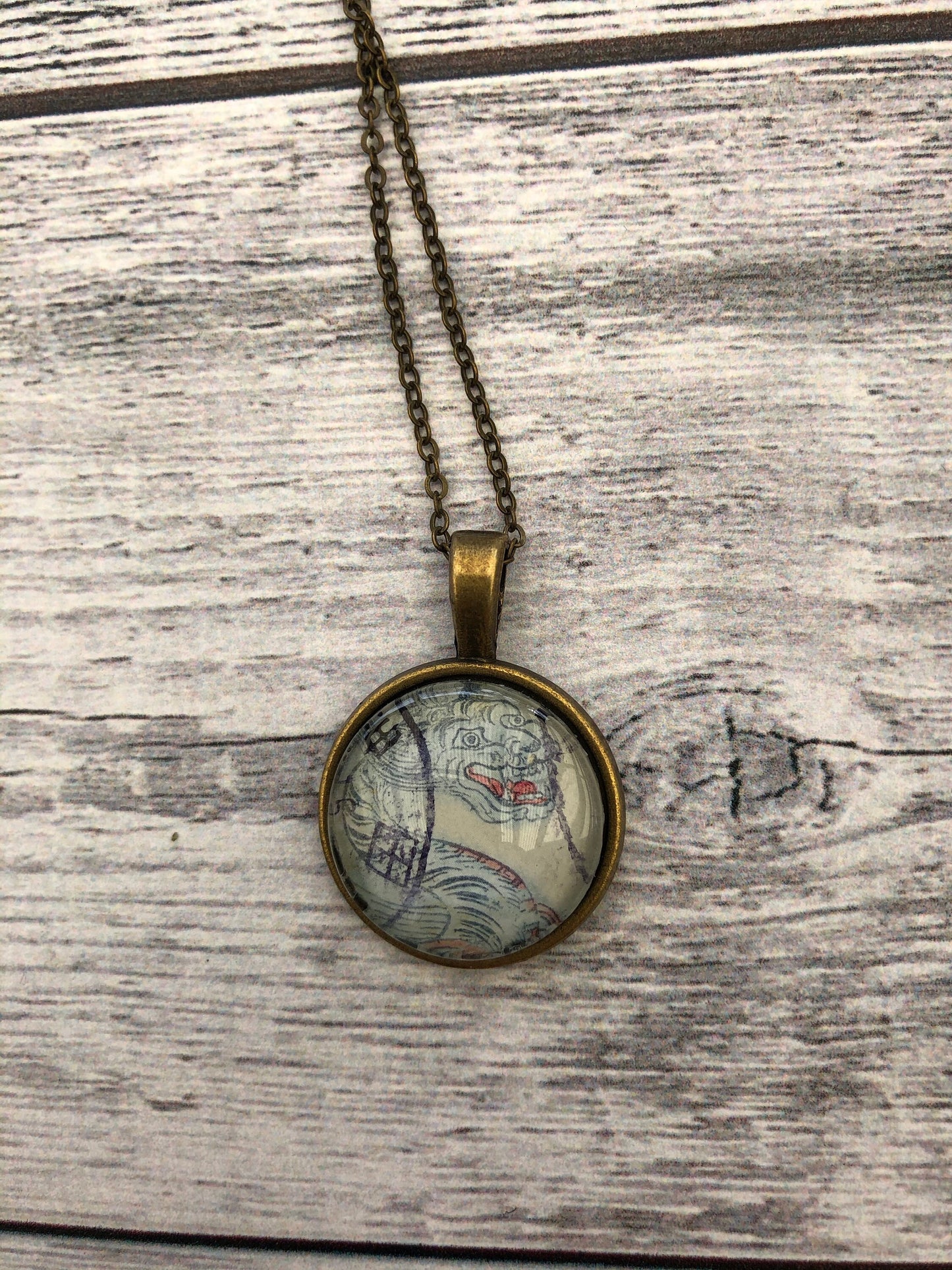 2003 Japanese Byakko, White Tiger of the West Stamp - Postage Stamp Necklace