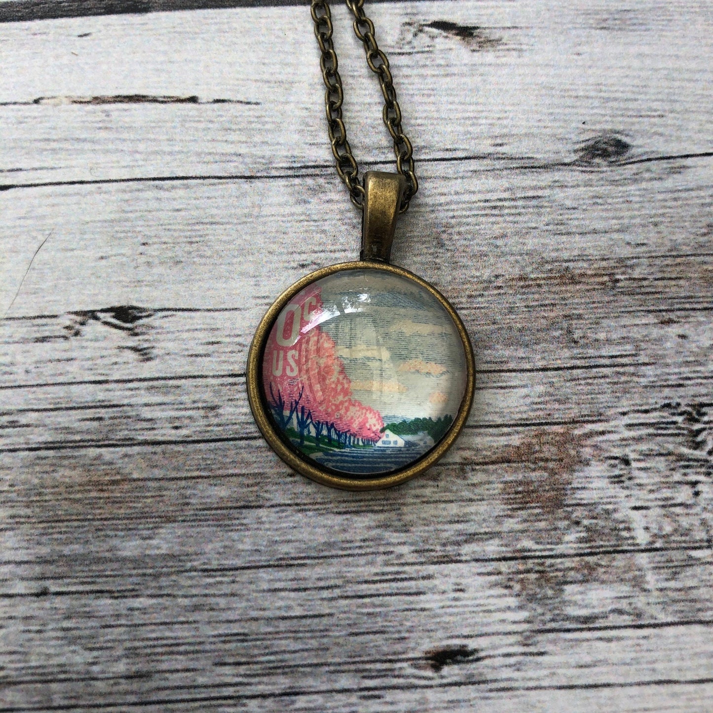 1969 Plant for more beautiful streets USA stamp - Postage Stamp Necklace