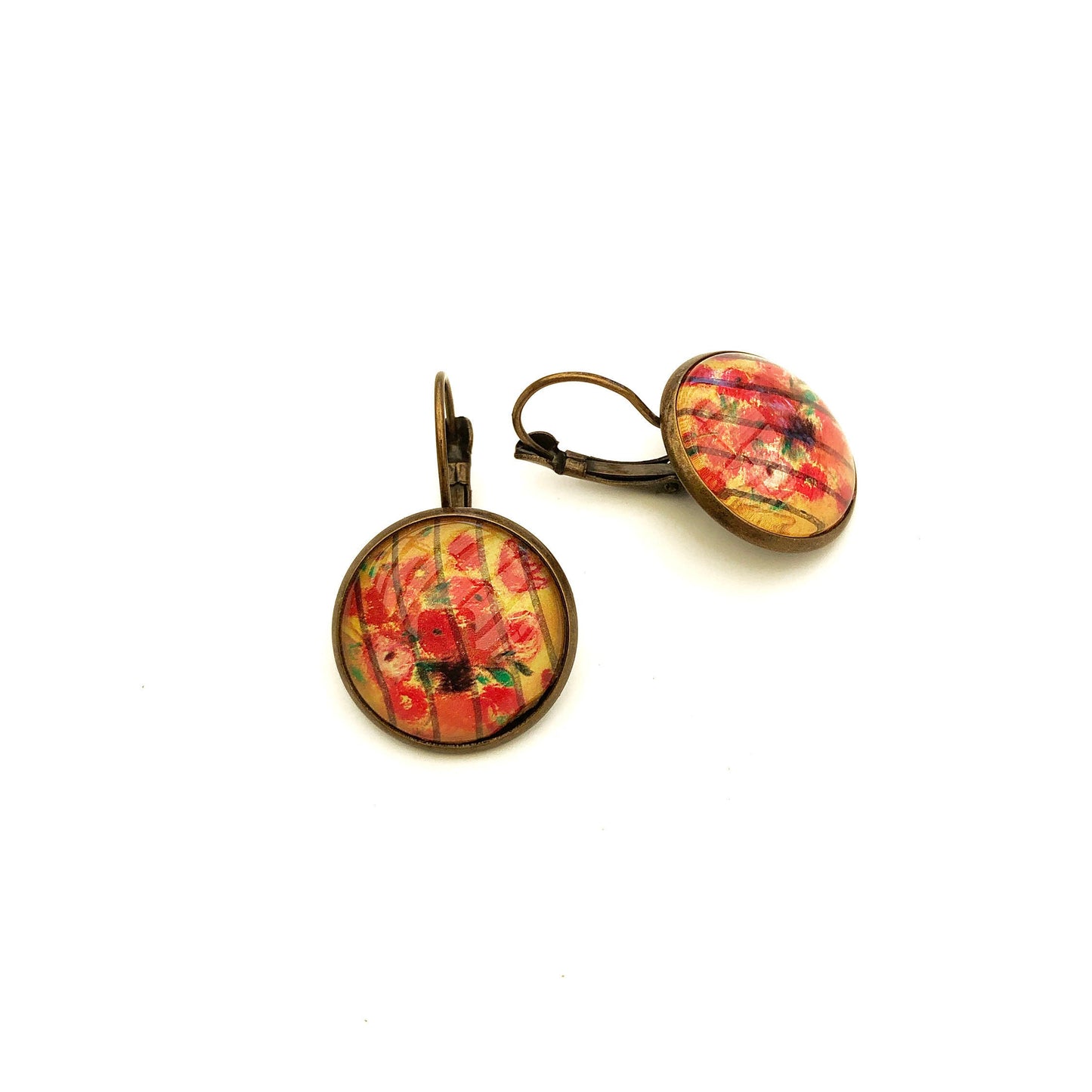 2005 United States Flowers Stamp - Postage Stamp Earrings