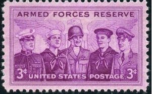1955 USA Armed Forces Stamp - Postage stamp jewelry - Postage Stamp Earrings