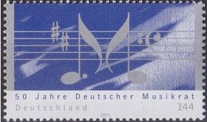 2003 German Music Notes Stamp - Postage Stamp Earrings