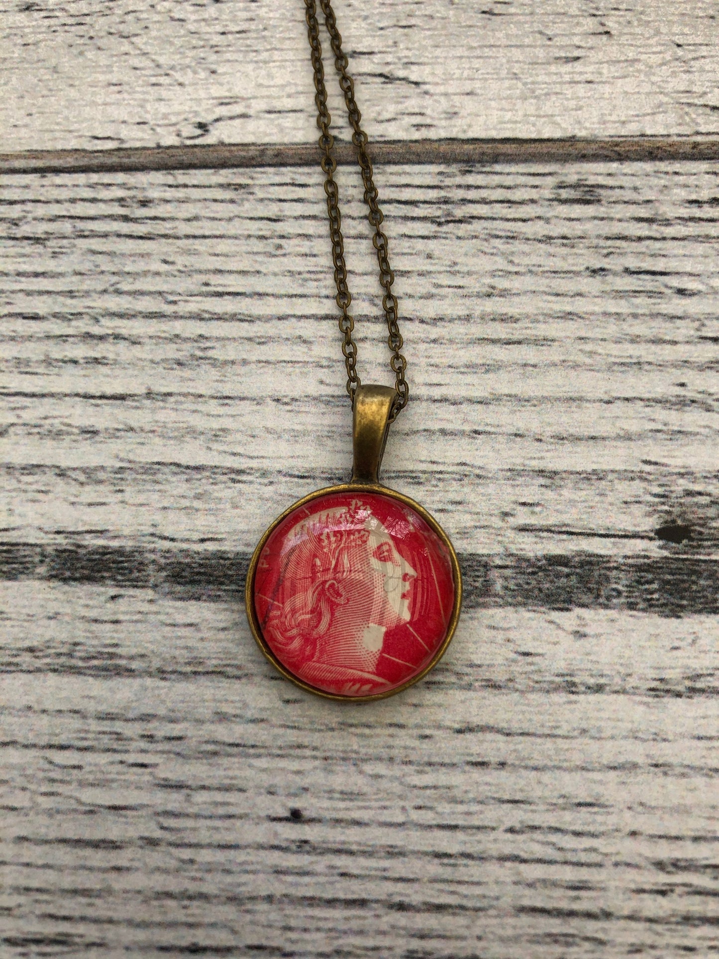 1955 France Postage Stamp Marianne - Postage Stamp Necklace