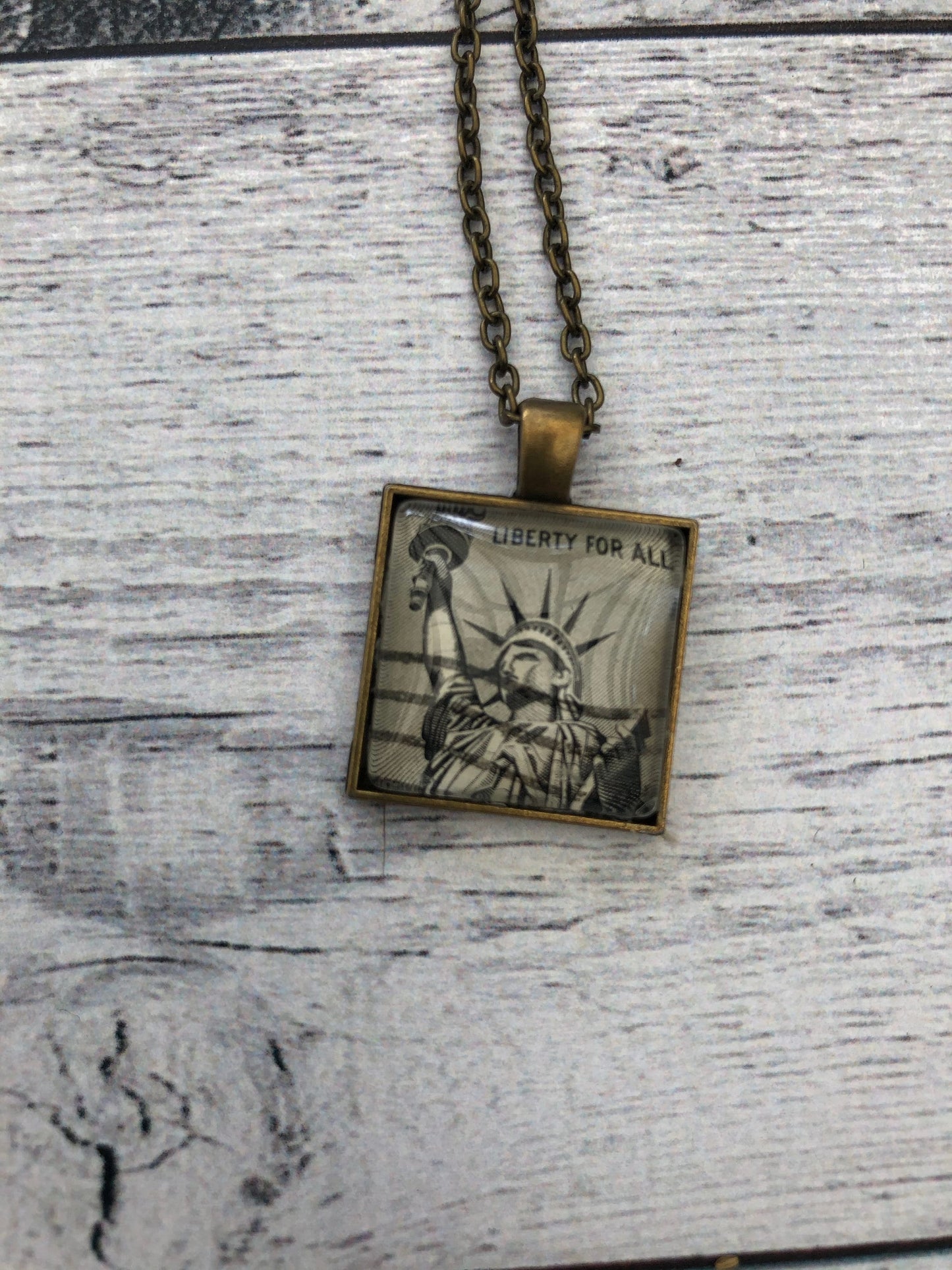 1959 USA Liberty For All Stamp - Postage Stamp Necklace