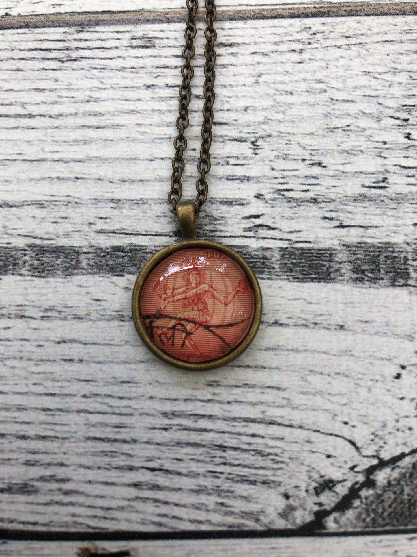 1950 Nataraja (Shiva) - India Stamp - Postage Stamp Necklace