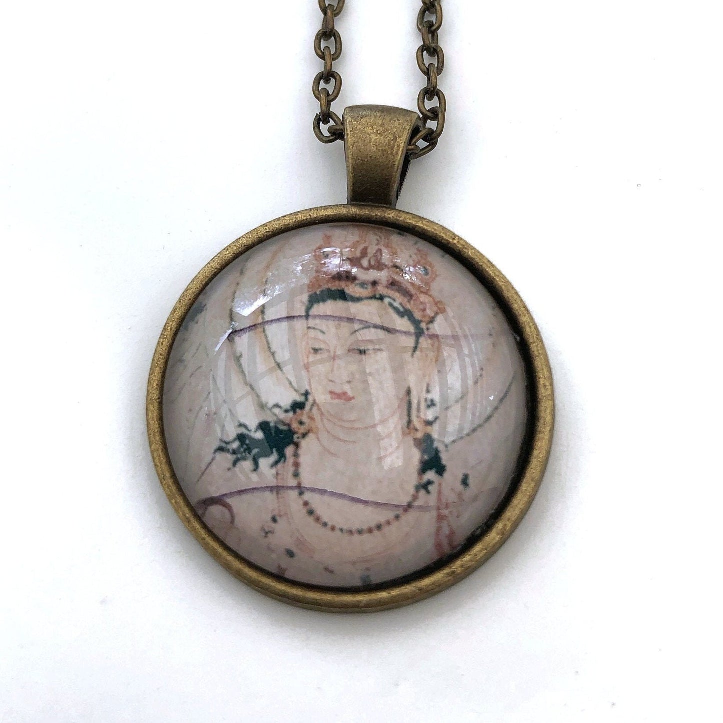 1995 Kannon Bosatsu - Kondo Hall- Nara, Japan Stamp - Postage Stamp Necklace