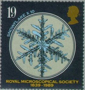 1989 United Kingdom snowflake stamp - Postage Stamp Necklace
