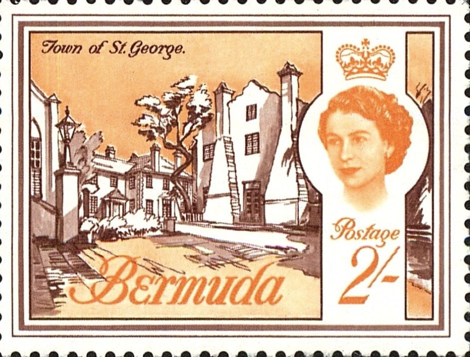1962 St. George, Bermuda Stamp - Postage Stamp Necklace