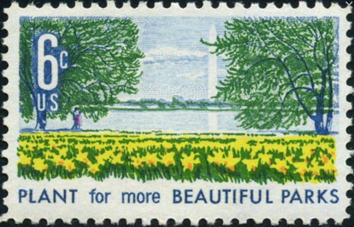 1969 Plant for more beautiful parks USA stamp - Postage Stamp Necklace