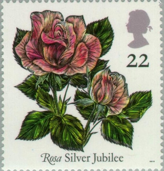 1991 United Kingdom Rose Stamp - Postage Stamp Necklace