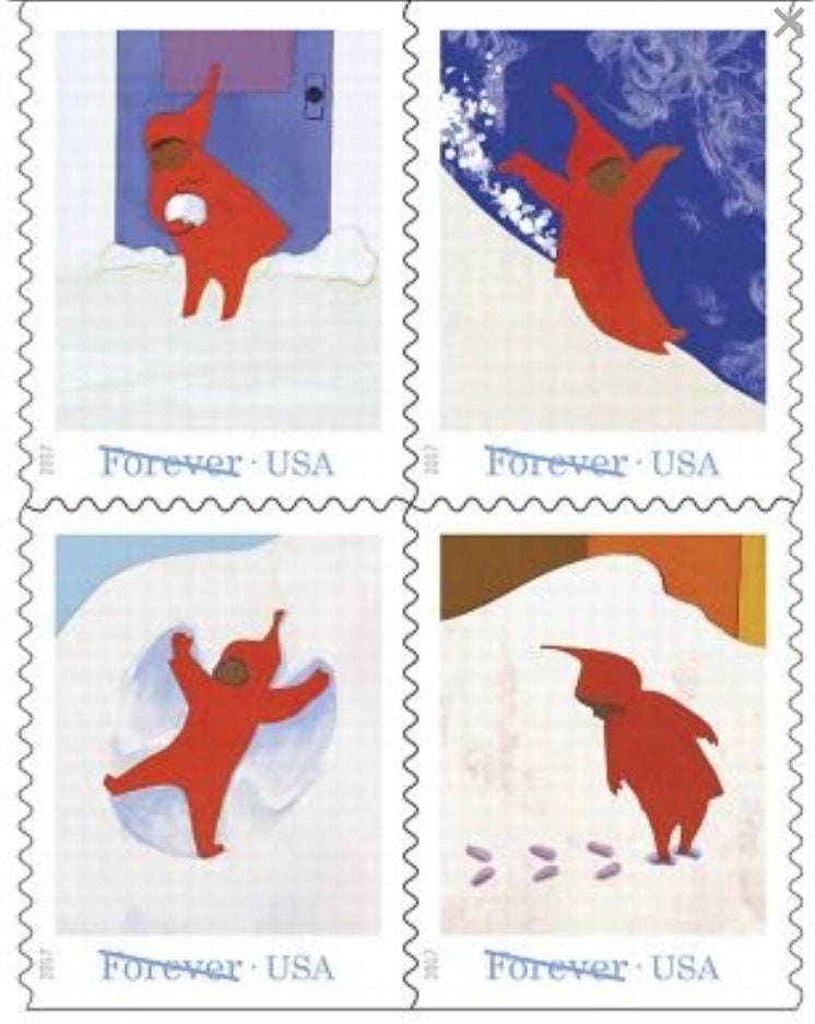 2017 USA The Snowy Day Stamp - Postage Stamp Earrings