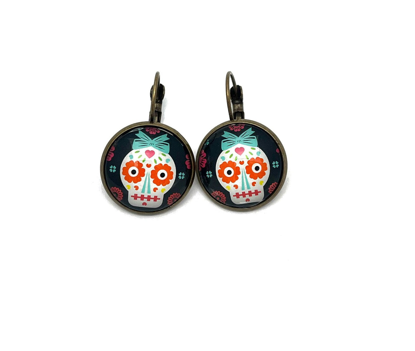 2021 Day of The Dead - Sugar Skull - USA Stamp - Postage Stamp Earrings