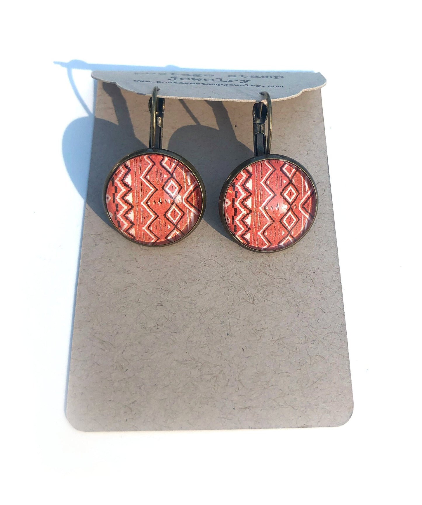 1986 USA Stamp - Navajo Art - Postage Stamp Earrings