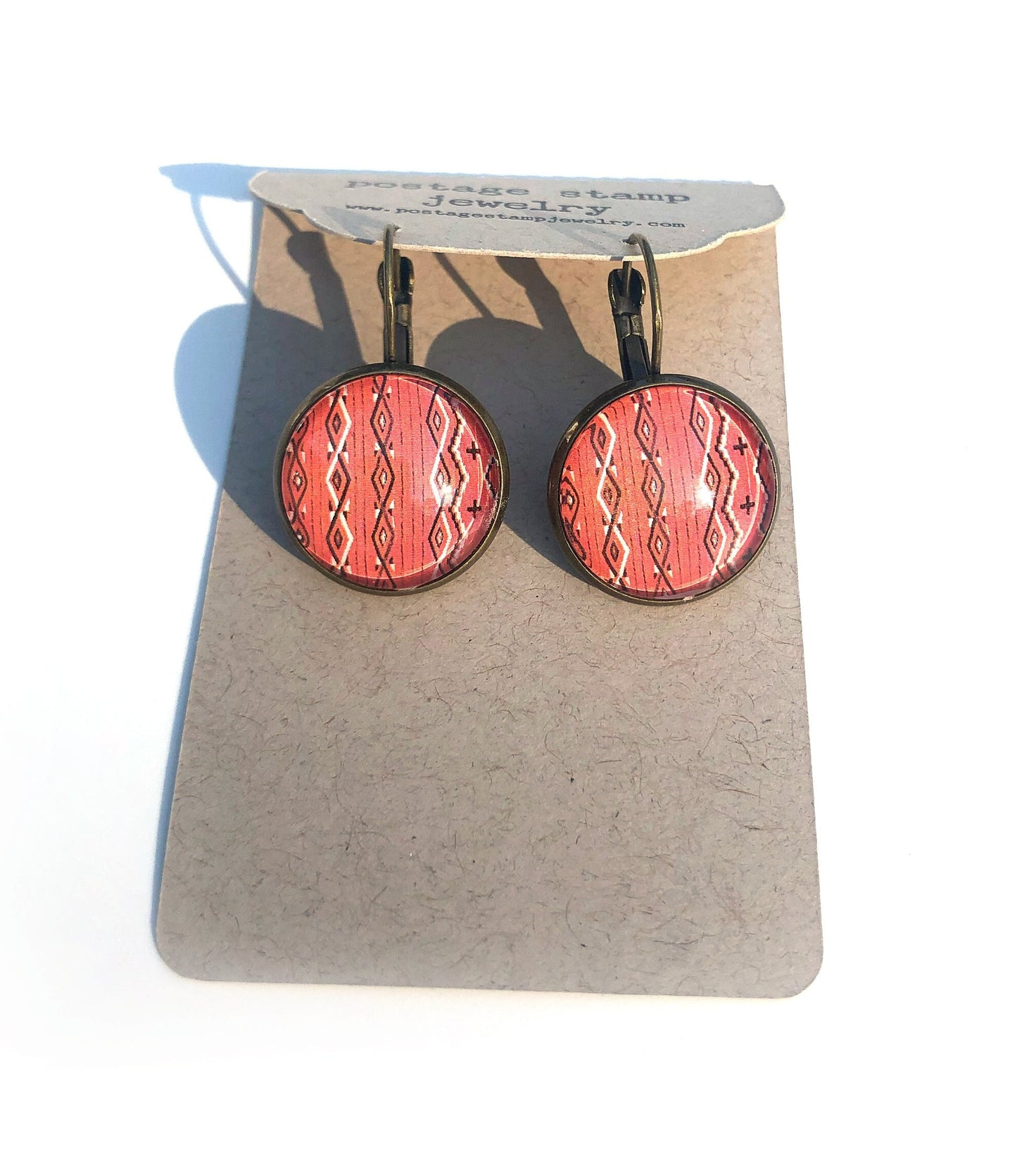 1986 USA Stamp - Navajo Art - Postage Stamp Earrings