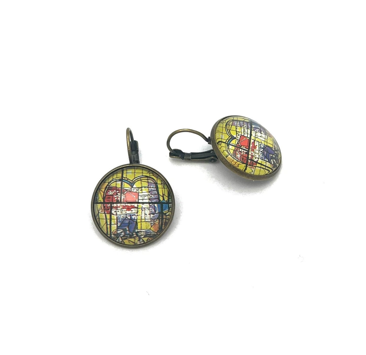 1973 Chagall Window - Israel Postage - Postage Stamp Earrings