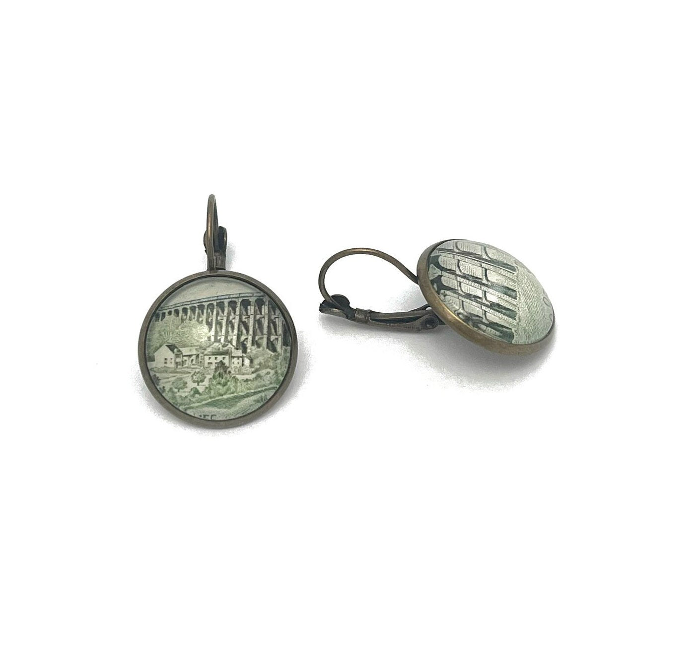 1960 Chaumont viaduct, France - French Stamp - Postage Stamp Earrings