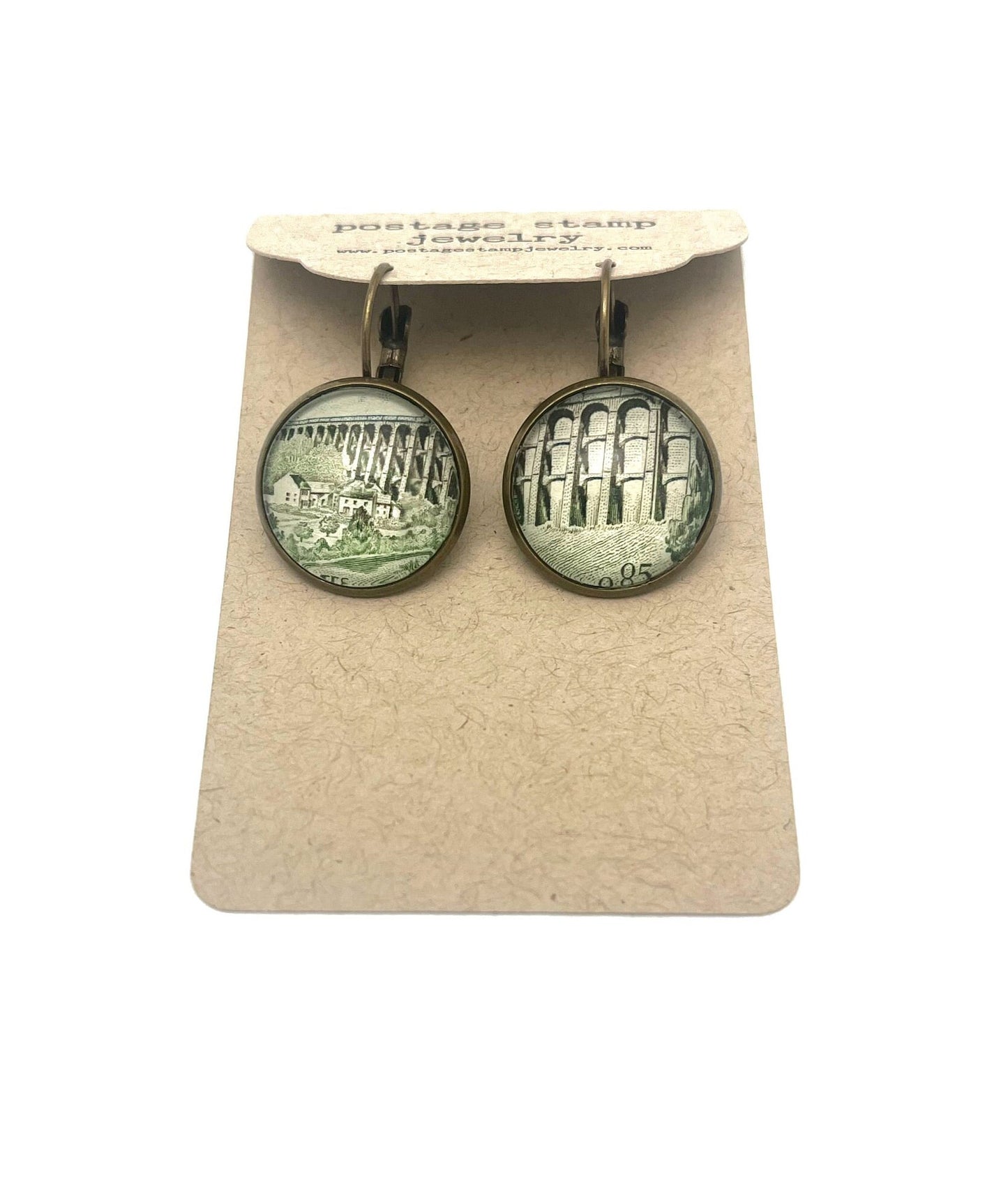 1960 Chaumont viaduct, France - French Stamp - Postage Stamp Earrings