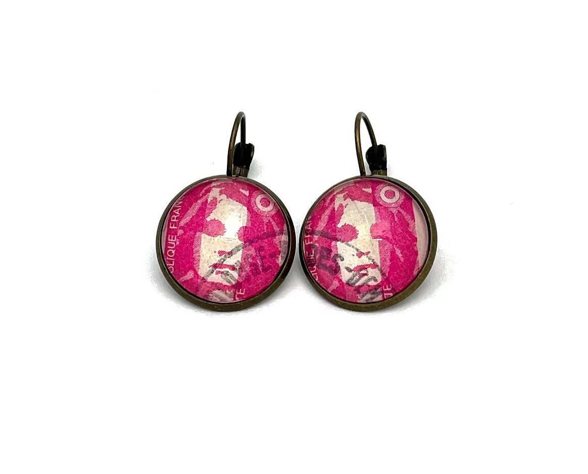 1990 Marianne - France Stamp - Postage Stamp Earrings