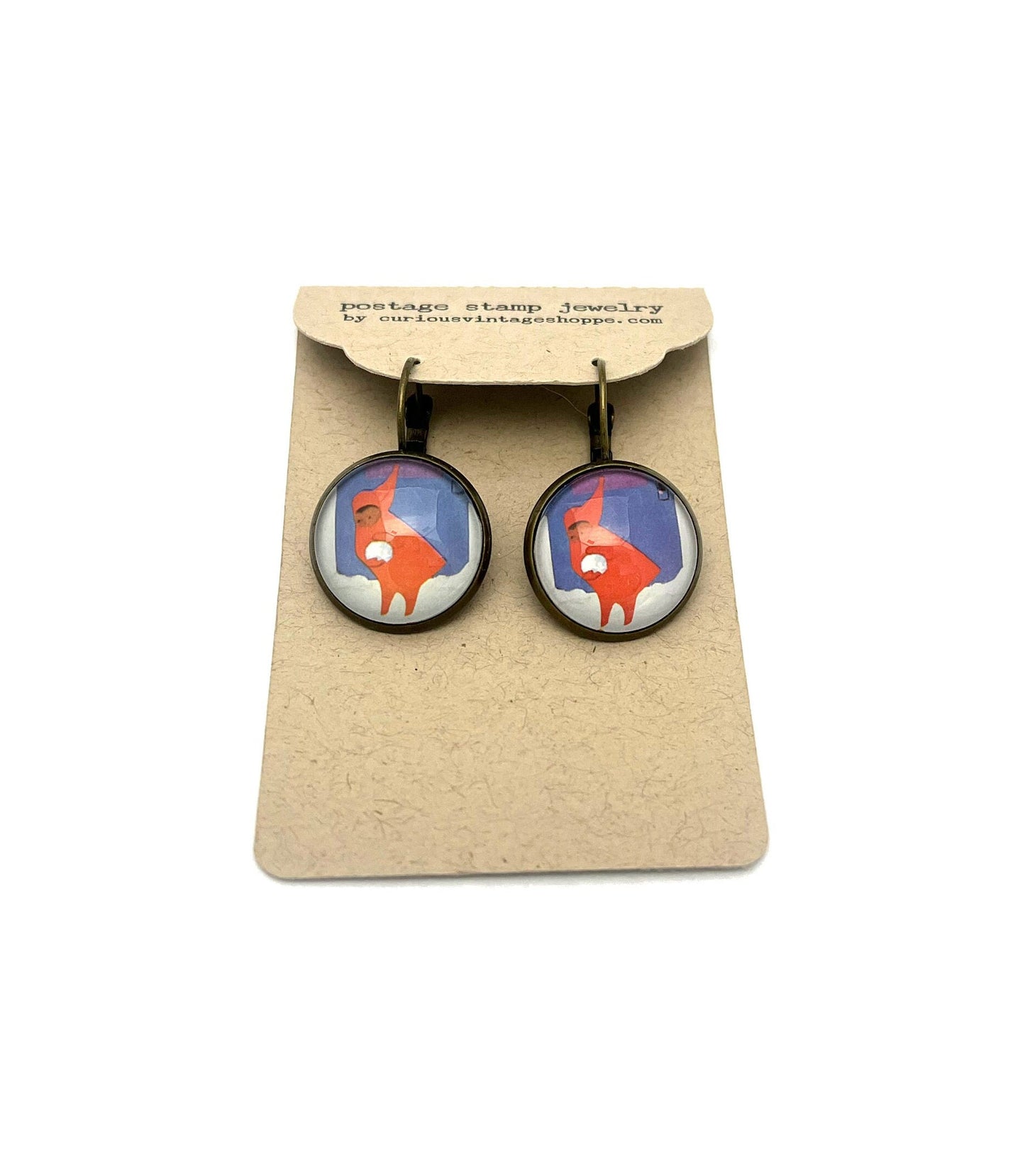 2017 USA The Snowy Day Stamp - Postage Stamp Earrings