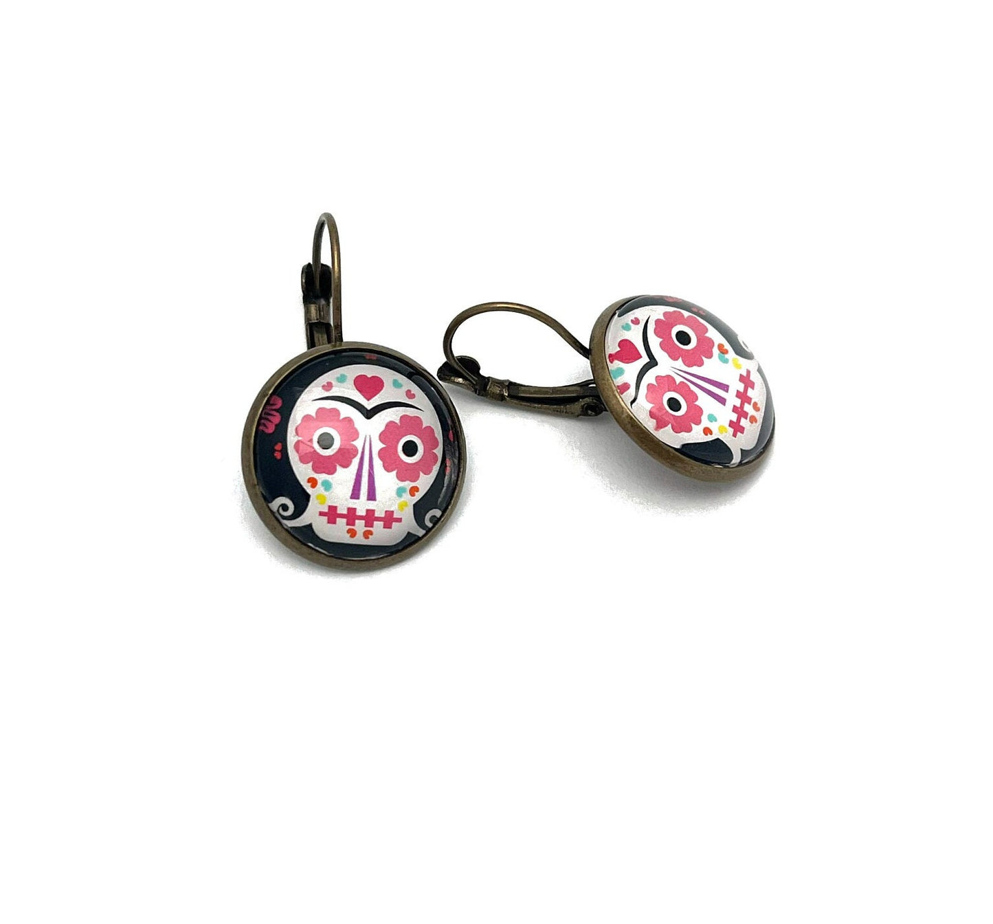 2021 Day of The Dead - Sugar Skull - USA Stamp - Postage Stamp Earrings