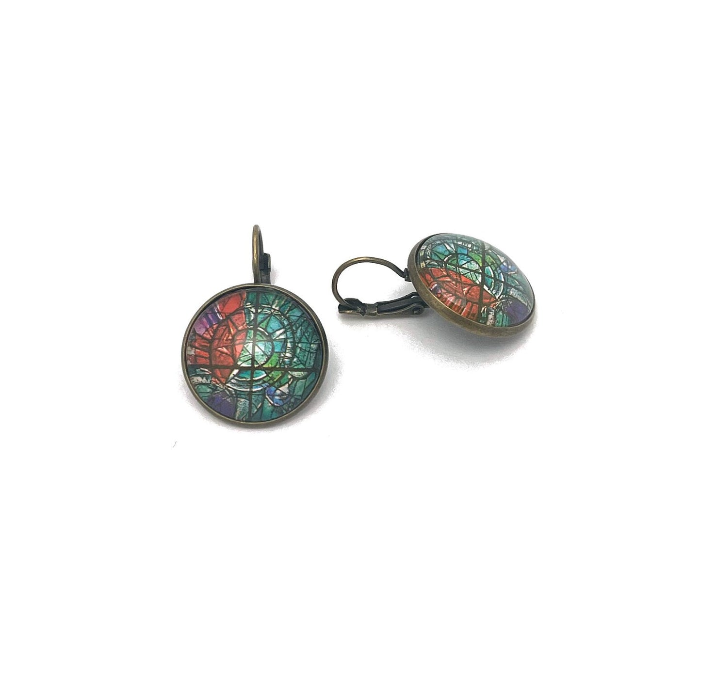 1973 Chagall Window - Israel Postage - Postage Stamp Earrings