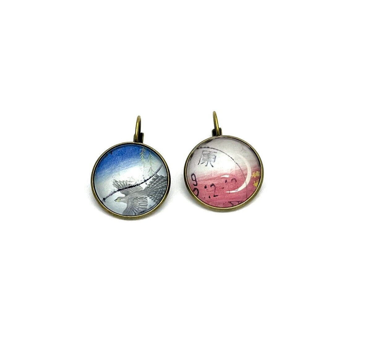 1987 Cuckoo Bird - Basho Matsuo - Japan Stamp - Postage Stamp Earrings