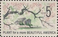 1966 - Cherry Blossoms - USA Stamp - Postage Stamp Earrings