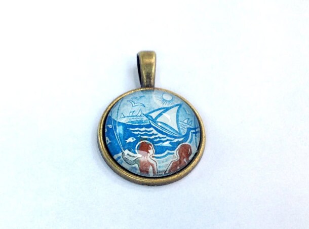 1974 "Summer" French Postage Stamp - Postage Stamp Necklace