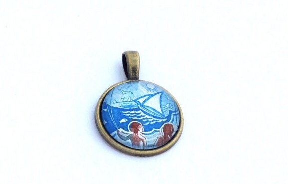 1974 "Summer" French Postage Stamp - Postage Stamp Necklace