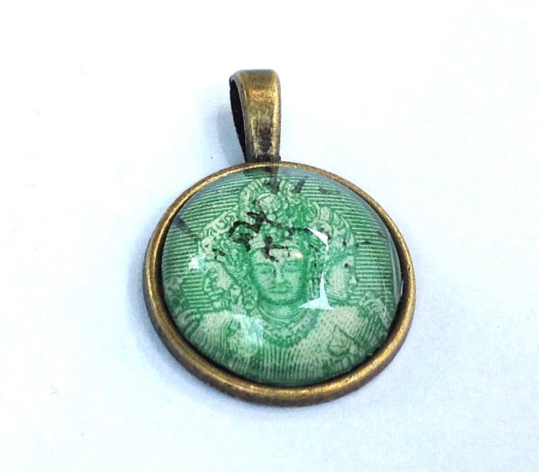 1949 Elephanta Necklace - India Stamp - Postage Stamp Necklace
