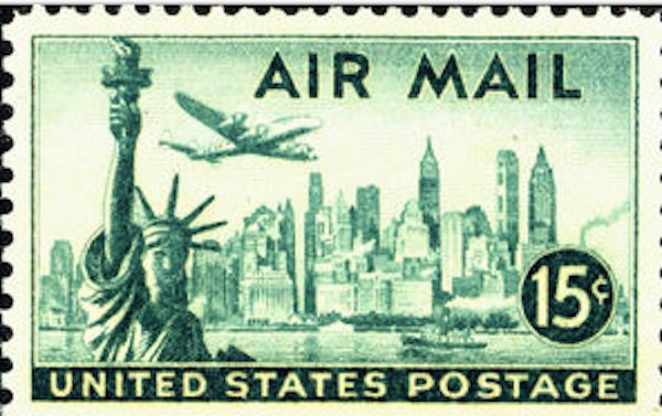1947 New York, Lady Liberty - USA Stamp - Postage Stamp Earrings