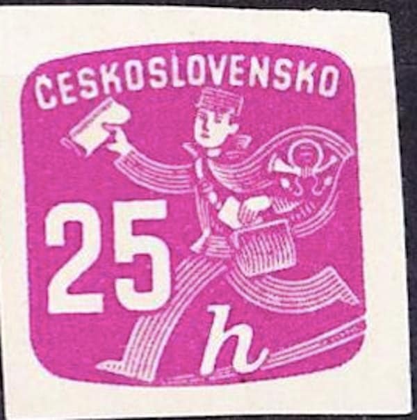 1947 Postman Necklace - Czechoslovakia Postage Stamp Postage Stamp Necklace