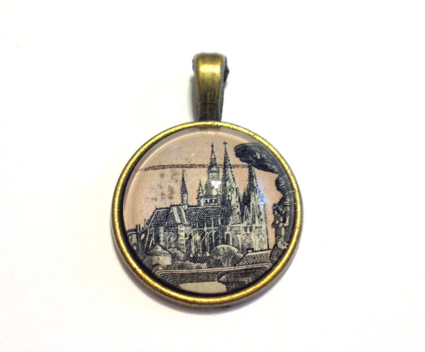 1965 Czechoslovakian Stamp - Prague - Postage Stamp Necklace