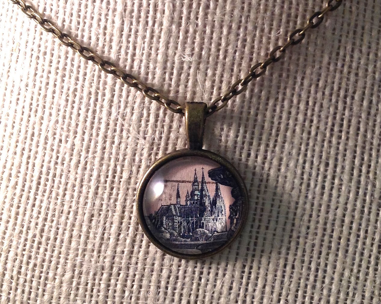 1965 Czechoslovakian Stamp - Prague - Postage Stamp Necklace